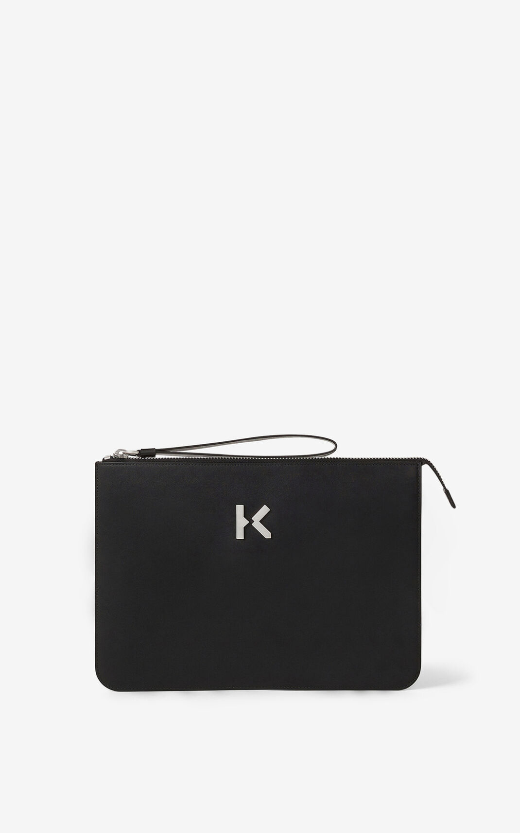 Kenzo K Cuero Clutch Mujer Negras | 9235106-YP